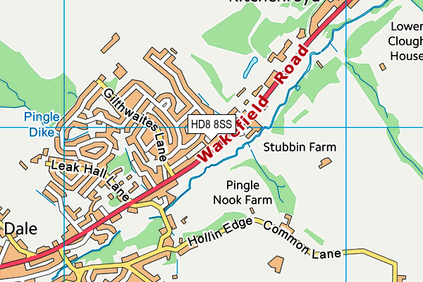 HD8 8SS map - OS VectorMap District (Ordnance Survey)