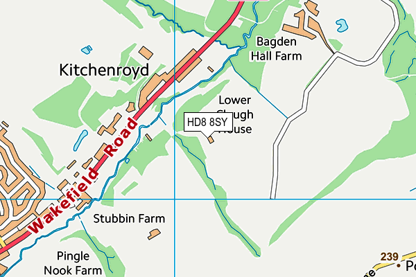 HD8 8SY map - OS VectorMap District (Ordnance Survey)