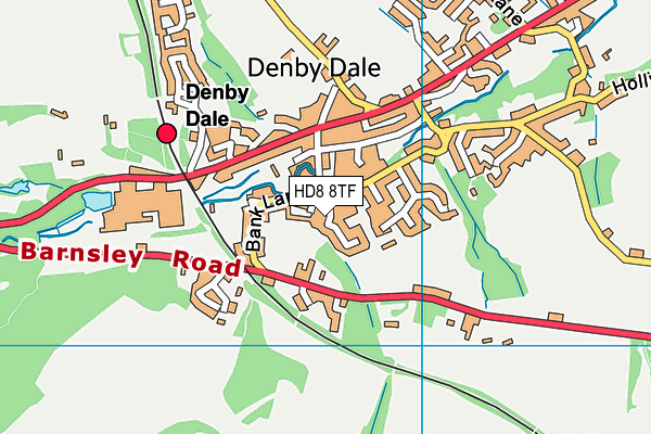 HD8 8TF map - OS VectorMap District (Ordnance Survey)