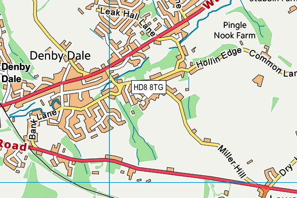 HD8 8TG map - OS VectorMap District (Ordnance Survey)