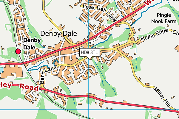 HD8 8TL map - OS VectorMap District (Ordnance Survey)