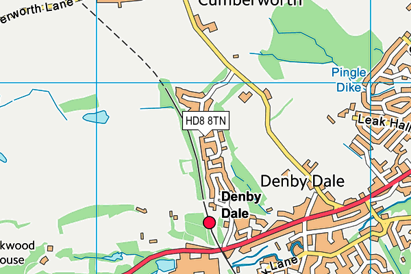 HD8 8TN map - OS VectorMap District (Ordnance Survey)