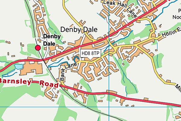 HD8 8TP map - OS VectorMap District (Ordnance Survey)