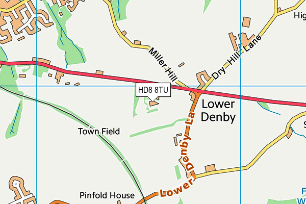 HD8 8TU map - OS VectorMap District (Ordnance Survey)