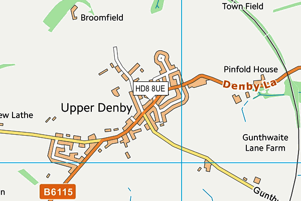 HD8 8UE map - OS VectorMap District (Ordnance Survey)