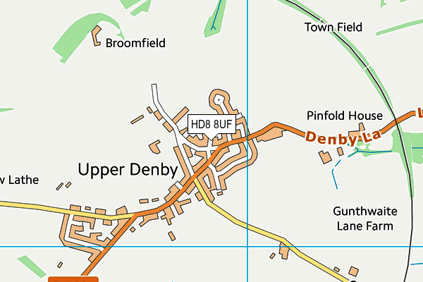 HD8 8UF map - OS VectorMap District (Ordnance Survey)