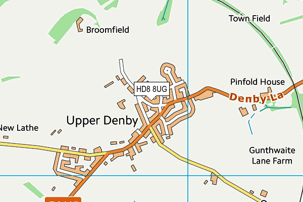 HD8 8UG map - OS VectorMap District (Ordnance Survey)