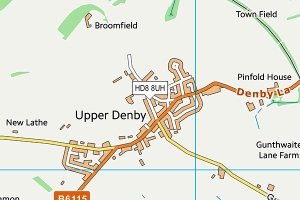 HD8 8UH map - OS VectorMap District (Ordnance Survey)