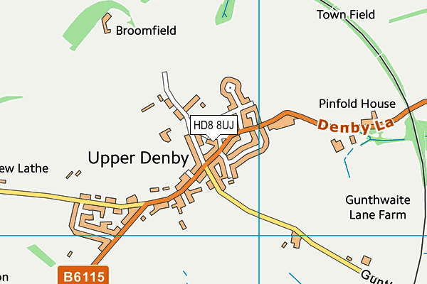 HD8 8UJ map - OS VectorMap District (Ordnance Survey)