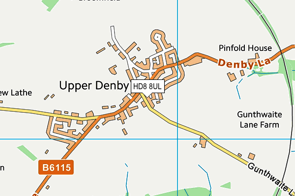 HD8 8UL map - OS VectorMap District (Ordnance Survey)