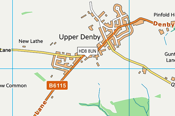 HD8 8UN map - OS VectorMap District (Ordnance Survey)