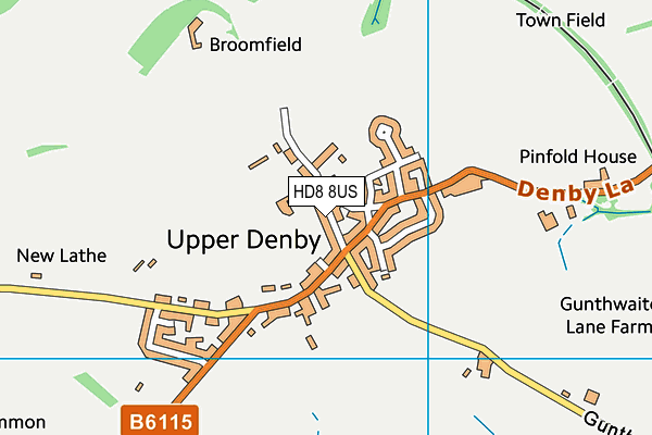 HD8 8US map - OS VectorMap District (Ordnance Survey)