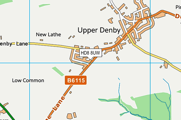 HD8 8UW map - OS VectorMap District (Ordnance Survey)