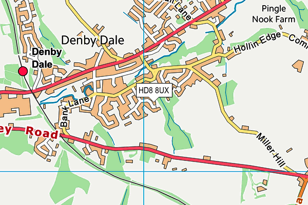 HD8 8UX map - OS VectorMap District (Ordnance Survey)