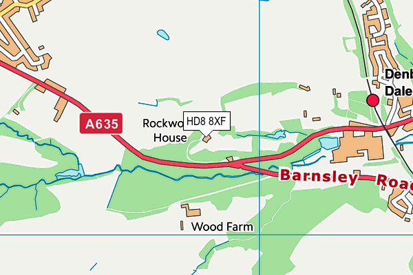 HD8 8XF map - OS VectorMap District (Ordnance Survey)