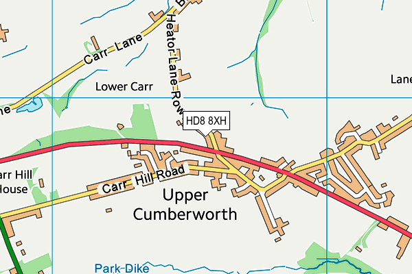 HD8 8XH map - OS VectorMap District (Ordnance Survey)