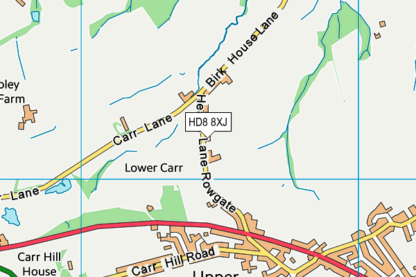 HD8 8XJ map - OS VectorMap District (Ordnance Survey)