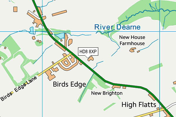 HD8 8XP map - OS VectorMap District (Ordnance Survey)