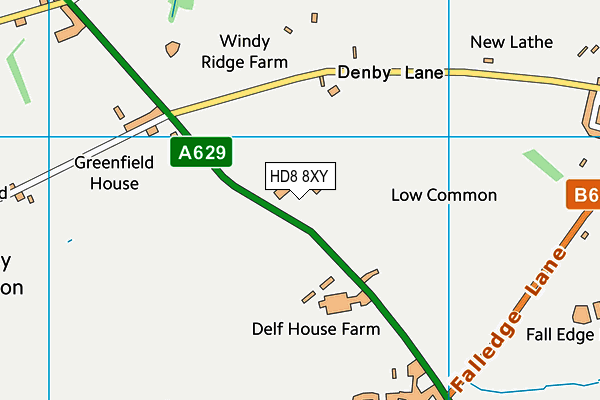 HD8 8XY map - OS VectorMap District (Ordnance Survey)