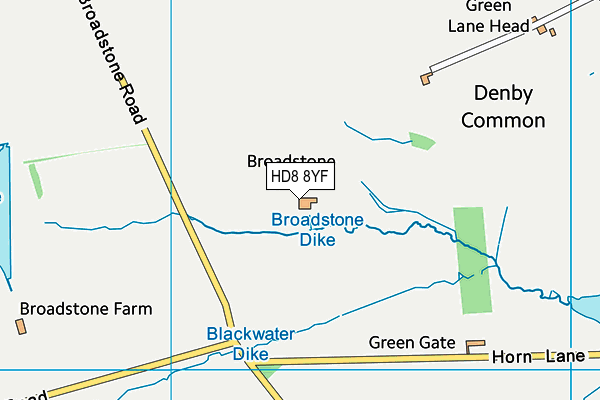 HD8 8YF map - OS VectorMap District (Ordnance Survey)