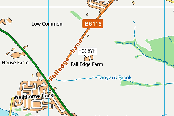 HD8 8YH map - OS VectorMap District (Ordnance Survey)