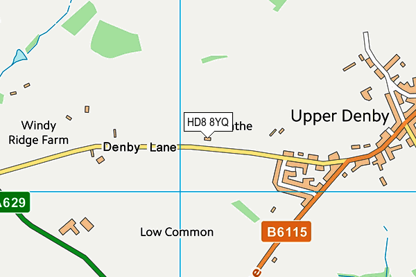 HD8 8YQ map - OS VectorMap District (Ordnance Survey)