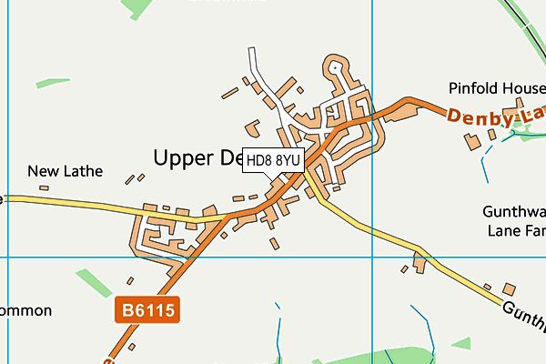 HD8 8YU map - OS VectorMap District (Ordnance Survey)