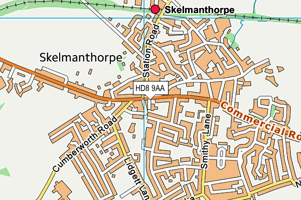 HD8 9AA map - OS VectorMap District (Ordnance Survey)