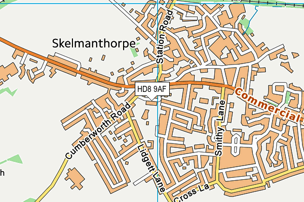 HD8 9AF map - OS VectorMap District (Ordnance Survey)
