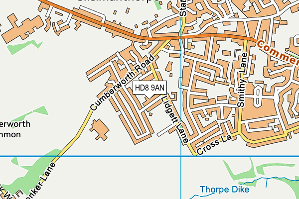 HD8 9AN map - OS VectorMap District (Ordnance Survey)