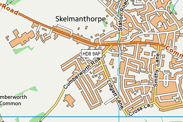 HD8 9AP map - OS VectorMap District (Ordnance Survey)