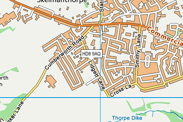 Skelmanthorpe Cricket Club map (HD8 9AQ) - OS VectorMap District (Ordnance Survey)