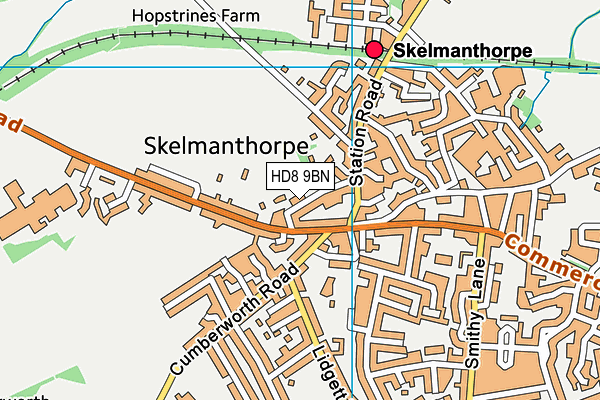 HD8 9BN map - OS VectorMap District (Ordnance Survey)