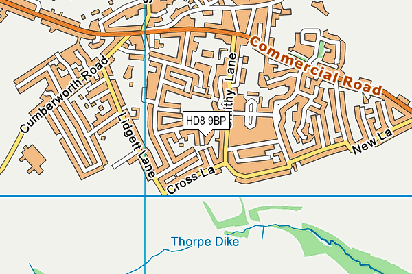 HD8 9BP map - OS VectorMap District (Ordnance Survey)