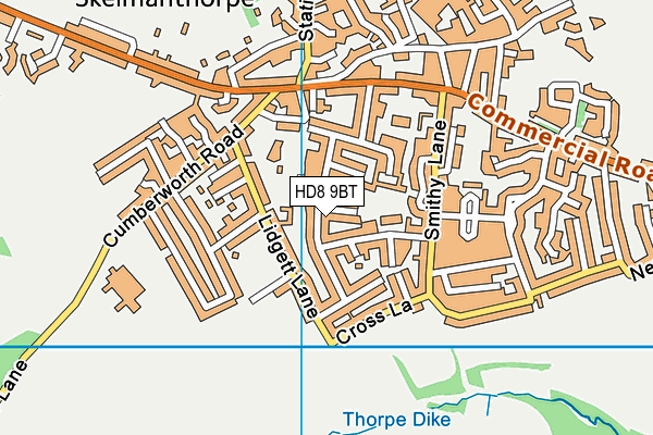 HD8 9BT map - OS VectorMap District (Ordnance Survey)
