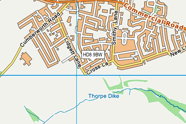 HD8 9BW map - OS VectorMap District (Ordnance Survey)