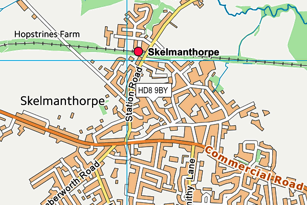 HD8 9BY map - OS VectorMap District (Ordnance Survey)