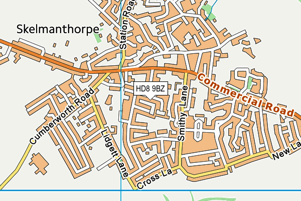 HD8 9BZ map - OS VectorMap District (Ordnance Survey)