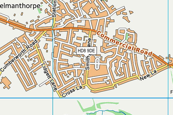 HD8 9DE map - OS VectorMap District (Ordnance Survey)
