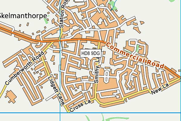 HD8 9DG map - OS VectorMap District (Ordnance Survey)