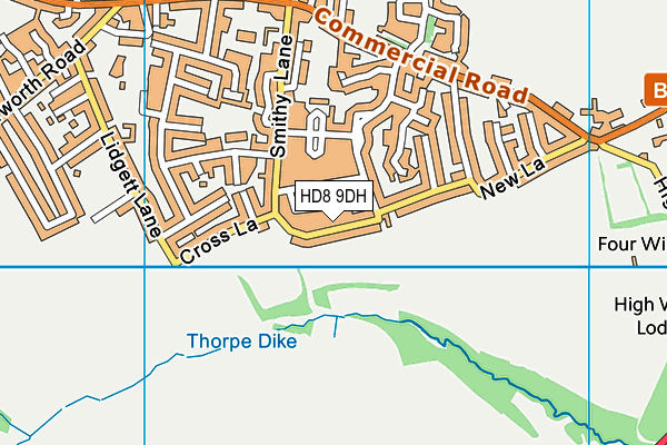 HD8 9DH map - OS VectorMap District (Ordnance Survey)