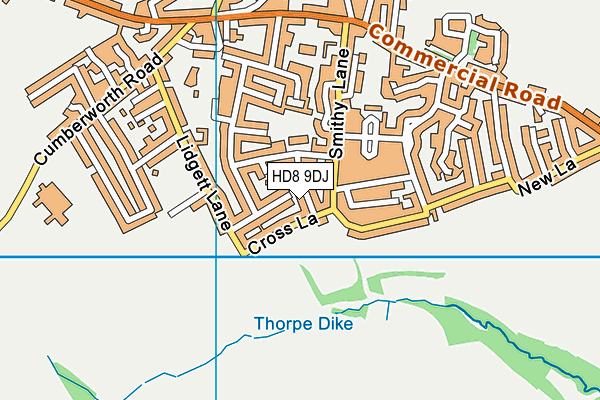HD8 9DJ map - OS VectorMap District (Ordnance Survey)