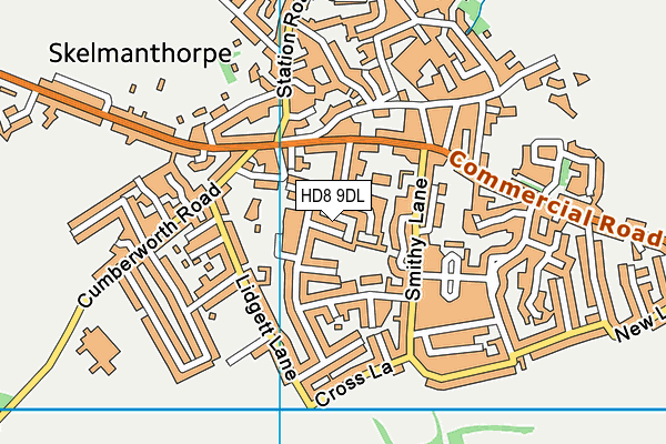 HD8 9DL map - OS VectorMap District (Ordnance Survey)