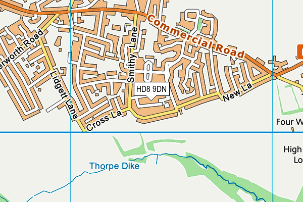 HD8 9DN map - OS VectorMap District (Ordnance Survey)