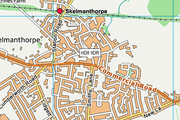 HD8 9DR map - OS VectorMap District (Ordnance Survey)