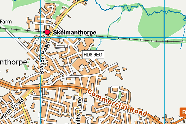 HD8 9EG map - OS VectorMap District (Ordnance Survey)