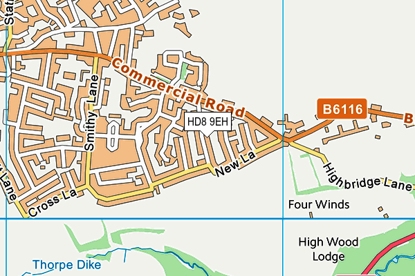 HD8 9EH map - OS VectorMap District (Ordnance Survey)
