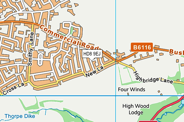 HD8 9EJ map - OS VectorMap District (Ordnance Survey)