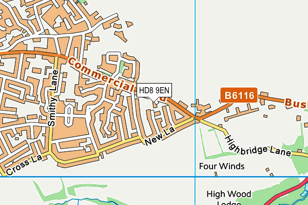 HD8 9EN map - OS VectorMap District (Ordnance Survey)