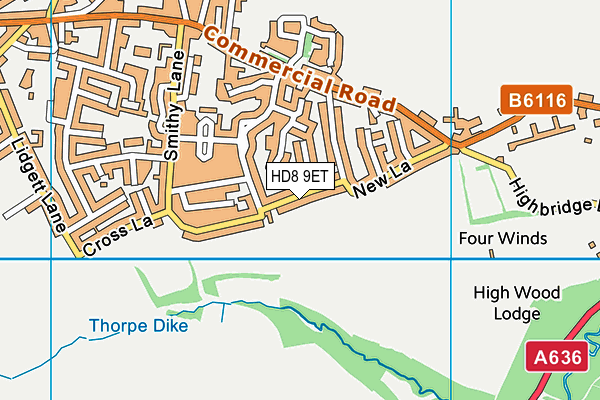 HD8 9ET map - OS VectorMap District (Ordnance Survey)